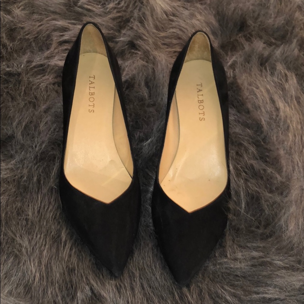 Talbots black suede/velvet heels